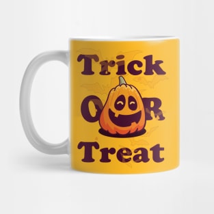 Funny Halloween Gift Trick or treat with scary pumpkin face for men and women Mug